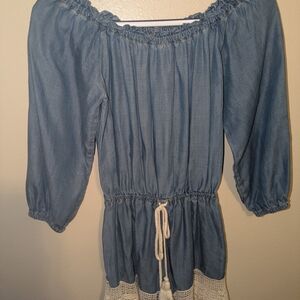 Blue Off-Shoulder Women's Top